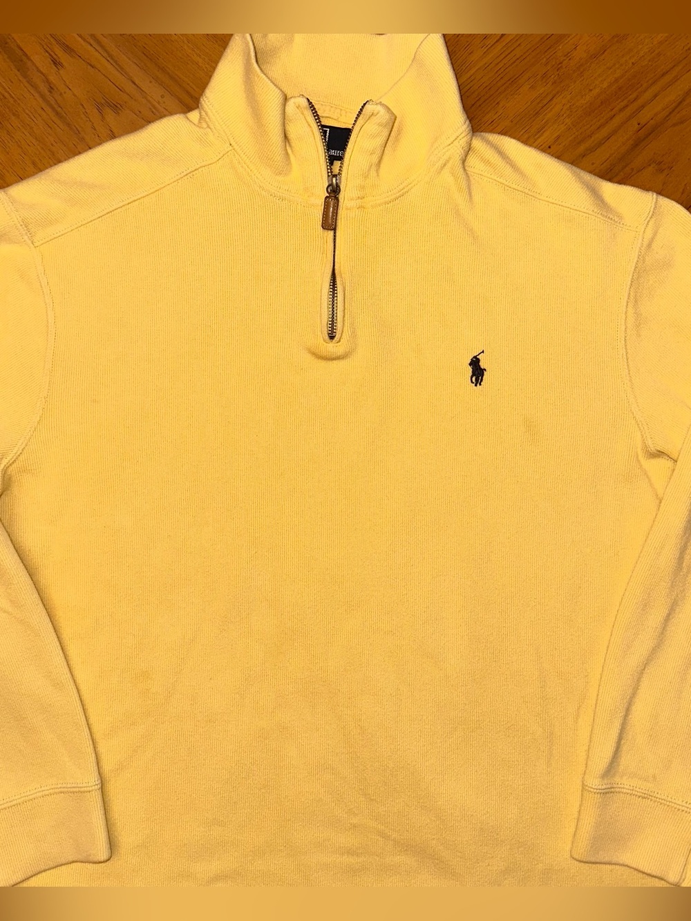 Vintage Polo Ralph Lauren 1/4 Zip Sweater Men’s Large Yellow Mockneck Pullover